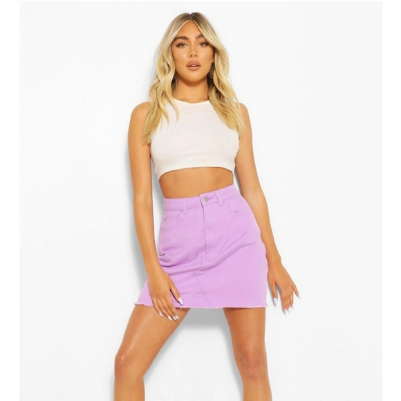 Purple Distressed Demin Skirt ๐ - Picture 1 of 6